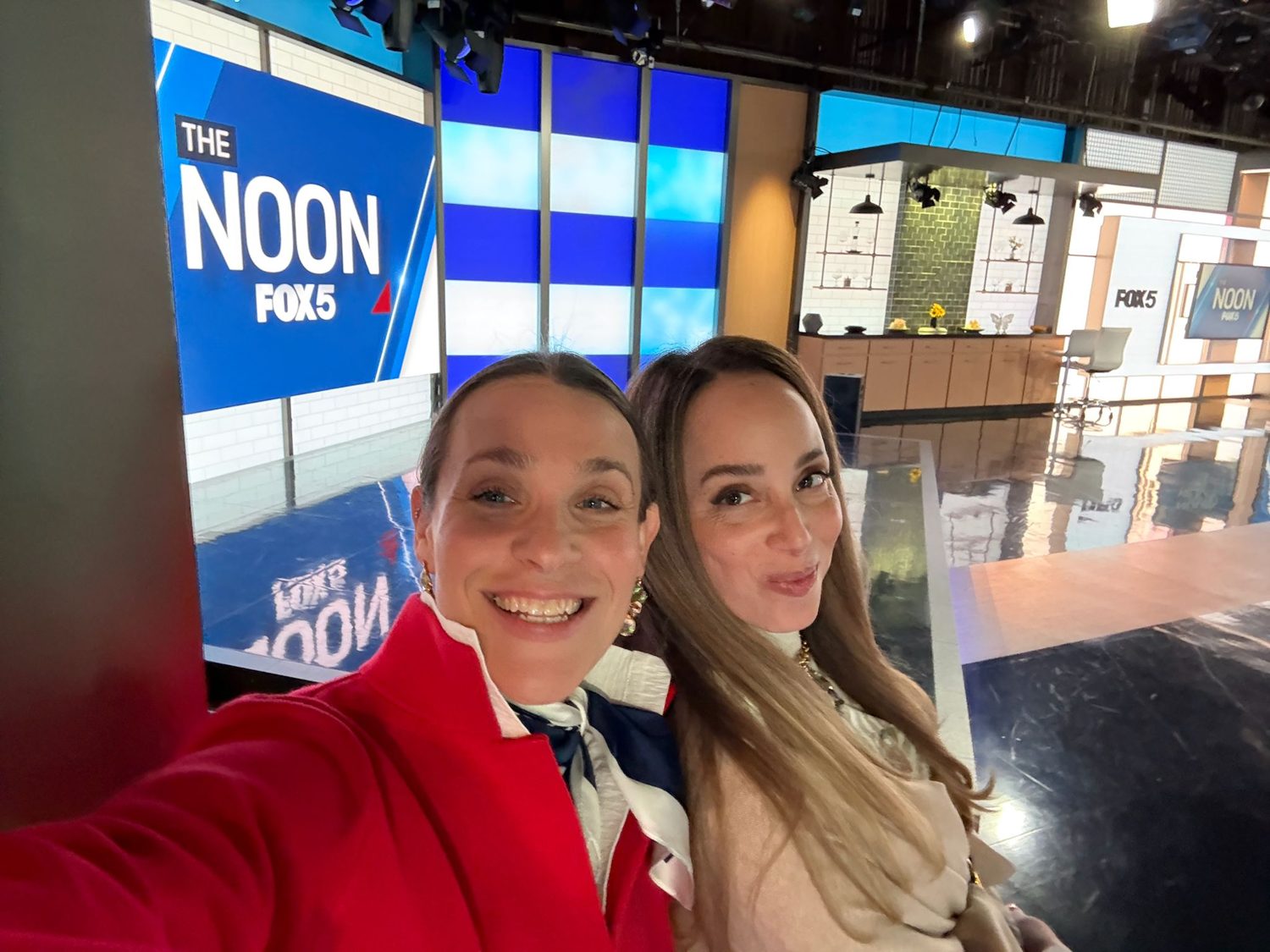 Tamar and Nalani in a television studio